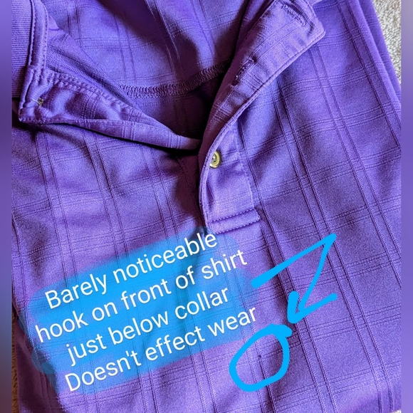 Kirkland Size Lg Men's, GUC purple square pattern polo shirt 🤩HOST PICK🤩 - Picture 8 of 14